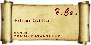 Holman Csilla névjegykártya
